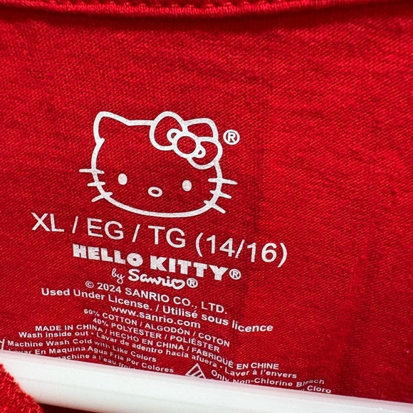 Hello Kitty Festive Red Short Sleeve Tee - Picture 3 of 3